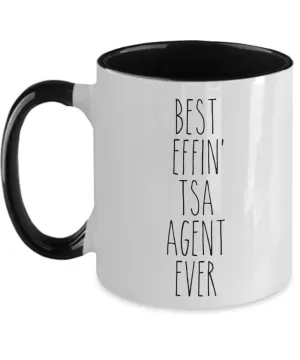 Gift For Tsa Agent Best Effin' Tsa Agent Ever Mug Two-Tone Coffee Cup Funny Coworker Gifts