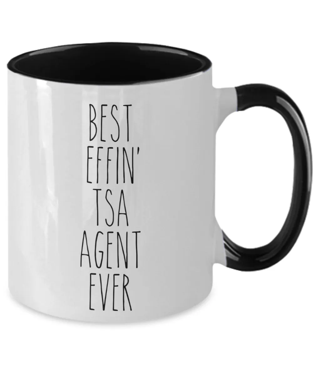Gift For Tsa Agent Best Effin' Tsa Agent Ever Mug Two-Tone Coffee Cup Funny Coworker Gifts