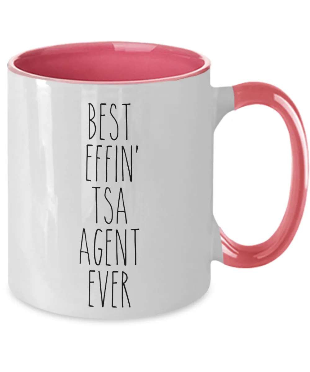 Gift For Tsa Agent Best Effin' Tsa Agent Ever Mug Two-Tone Coffee Cup Funny Coworker Gifts