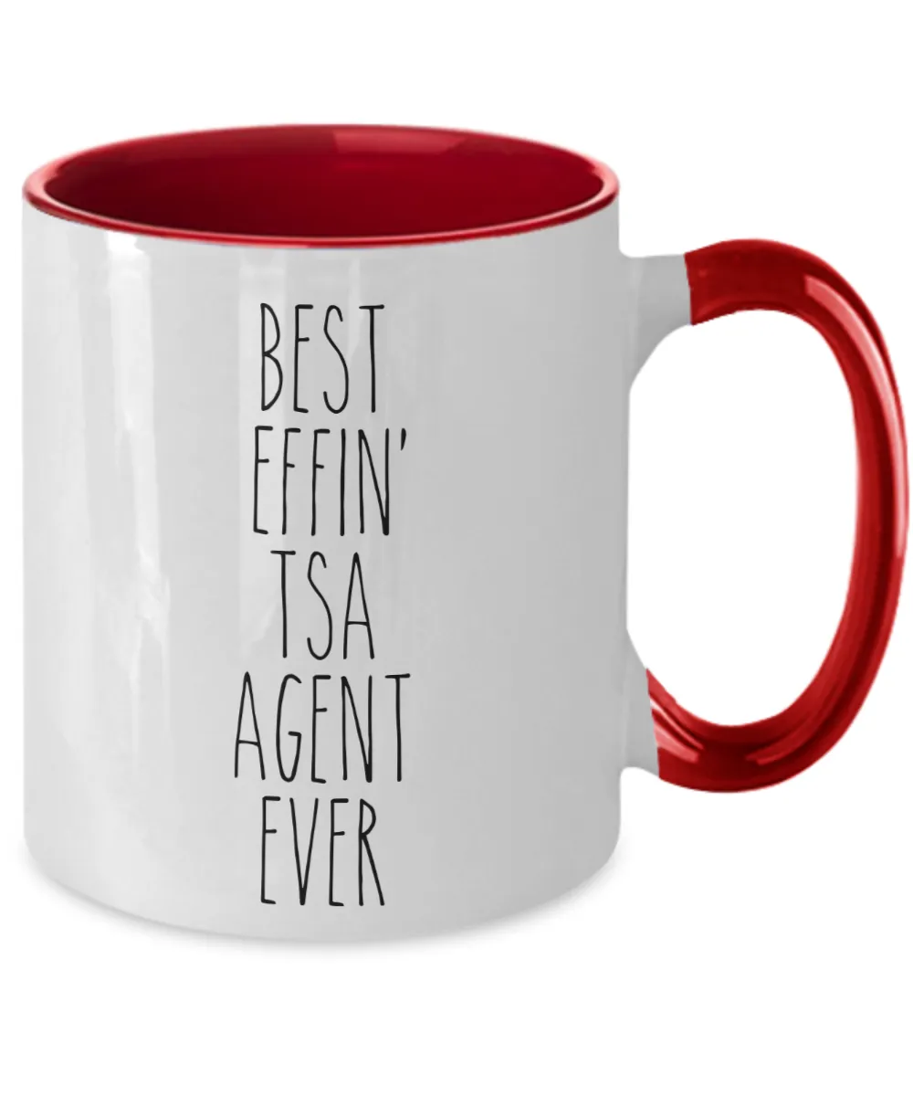 Gift For Tsa Agent Best Effin' Tsa Agent Ever Mug Two-Tone Coffee Cup Funny Coworker Gifts
