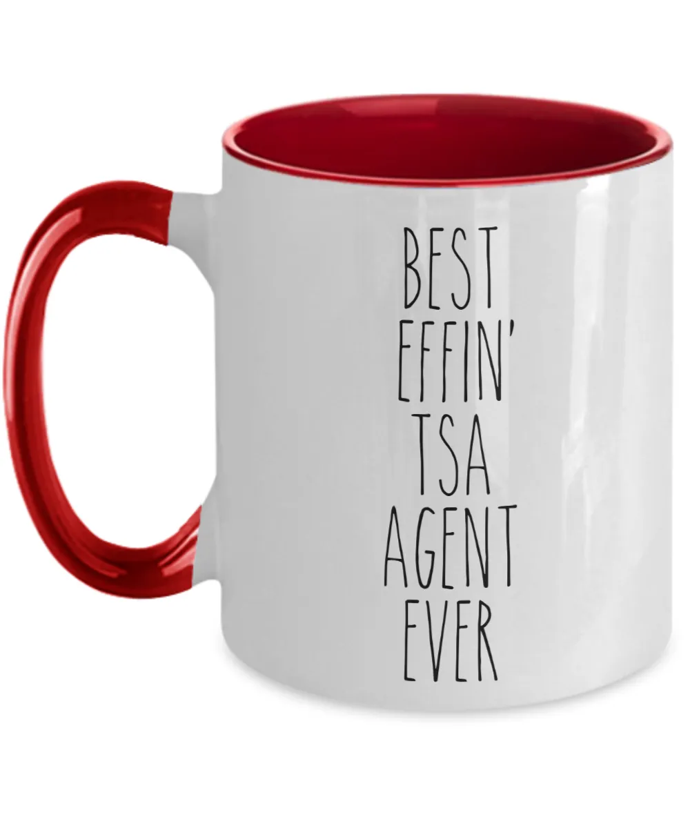 Gift For Tsa Agent Best Effin' Tsa Agent Ever Mug Two-Tone Coffee Cup Funny Coworker Gifts