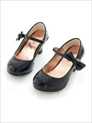 Girls Patent Synthetic Leather Mary Jane Bow Tie Shoes By Liv and Mia