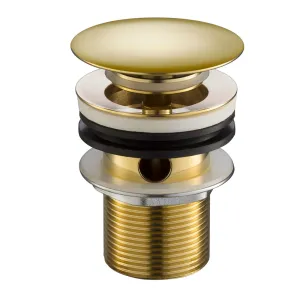 Gold Click Clack Basin Waste, Slotted - Brushed Brass