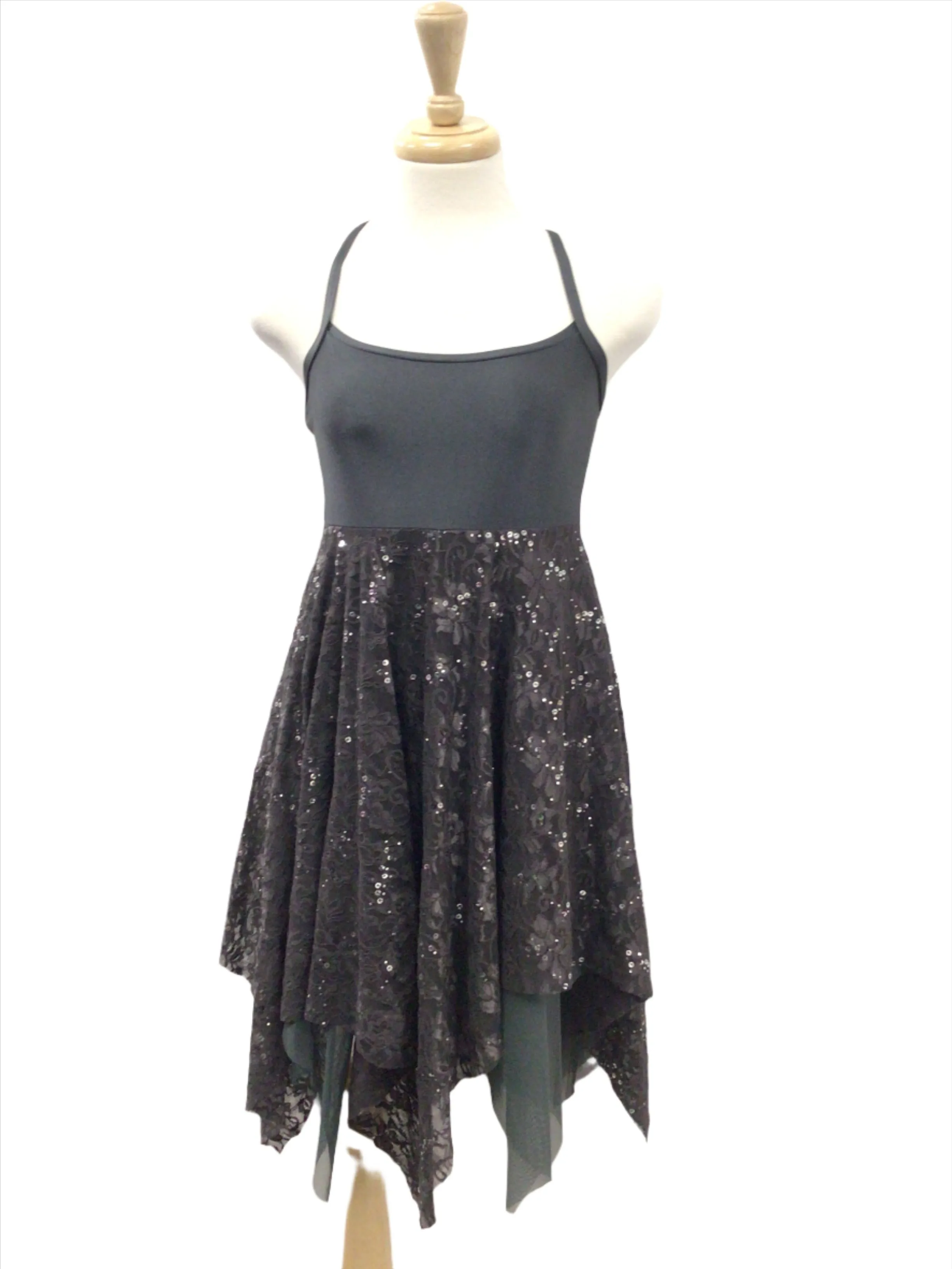 Grey Sparkly Lace Lyrical Dress