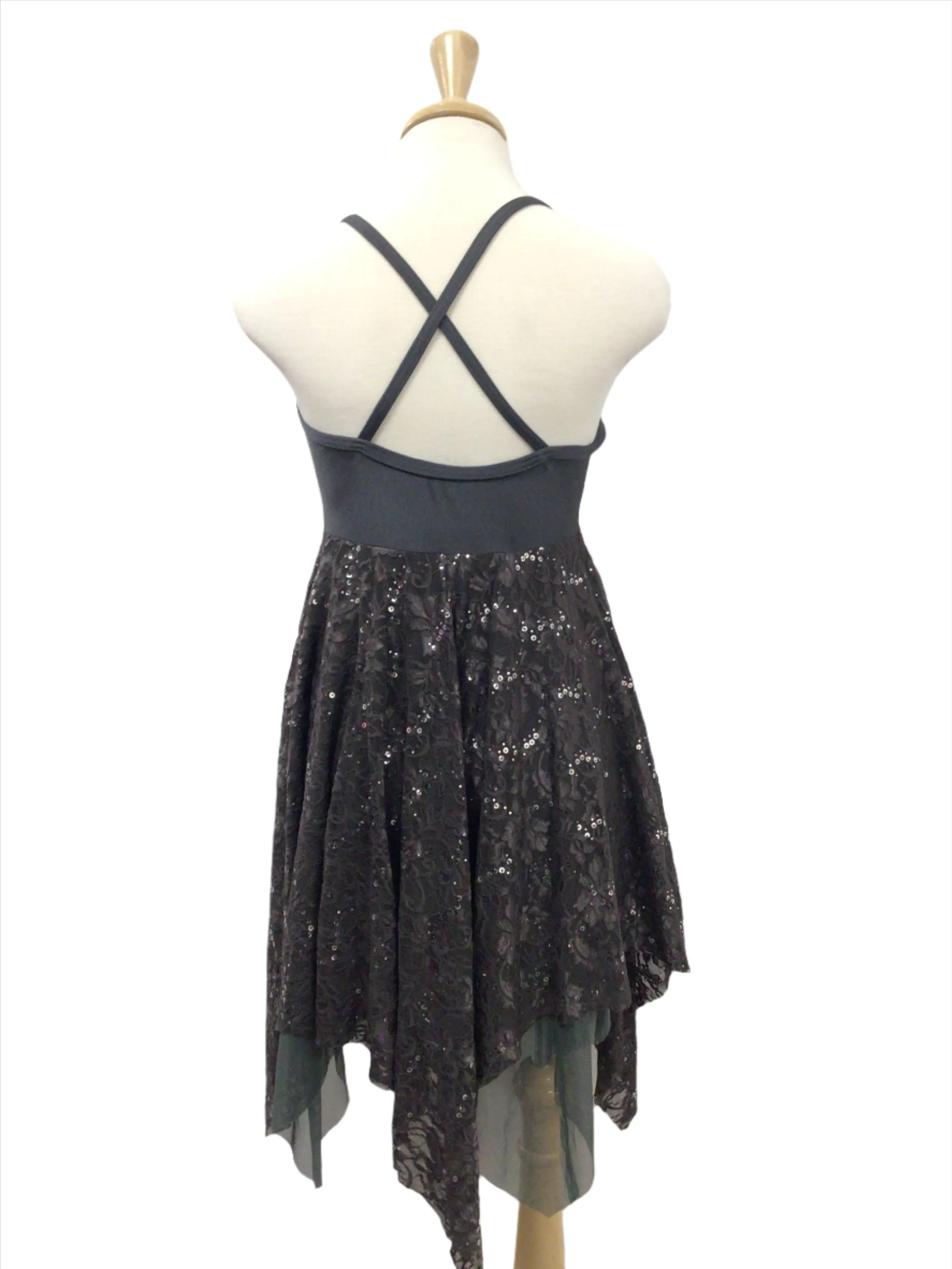 Grey Sparkly Lace Lyrical Dress