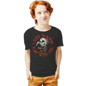 Halloween Horror Grim Reaper Want To Play Scary Retro 80s Youth T-shirt