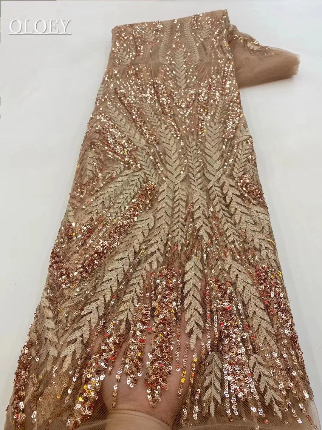 High Quality Fashion France  African Tulle Embroidery  Lace Fabric With Sequin For Wedding Dress Party Sewing