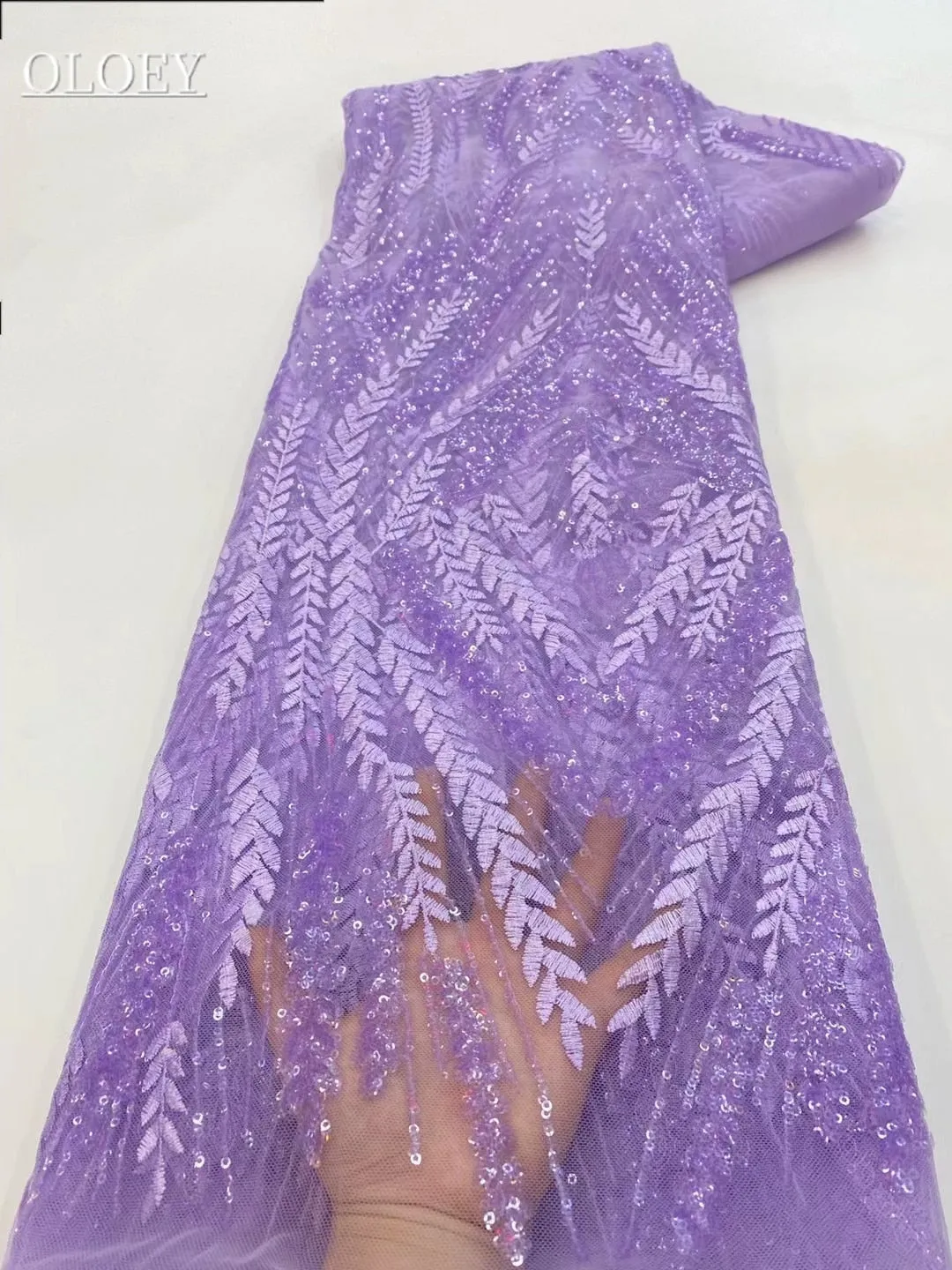 High Quality Fashion France  African Tulle Embroidery  Lace Fabric With Sequin For Wedding Dress Party Sewing