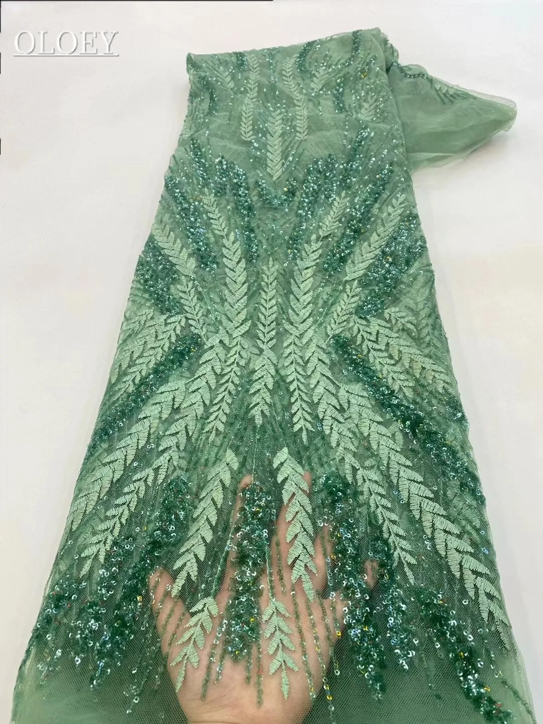 High Quality Fashion France  African Tulle Embroidery  Lace Fabric With Sequin For Wedding Dress Party Sewing