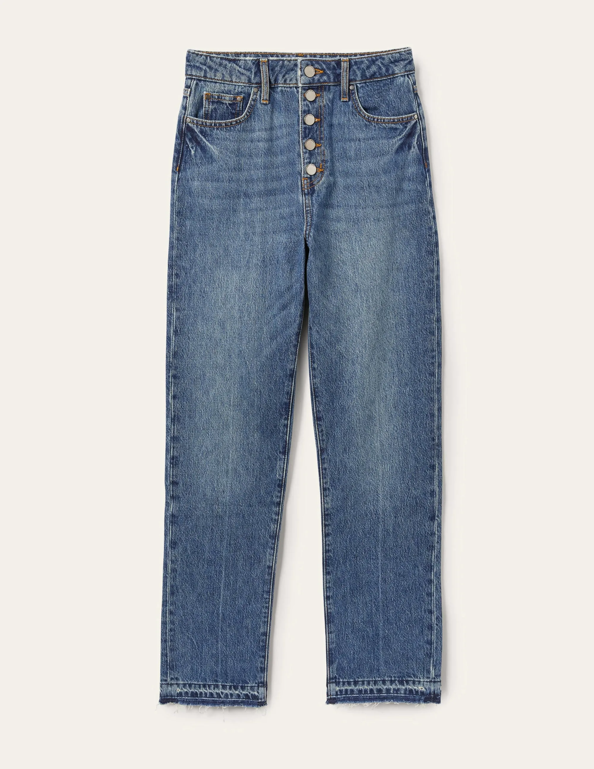 High Rise Straight Leg Jeans-Mid Vintage Tint