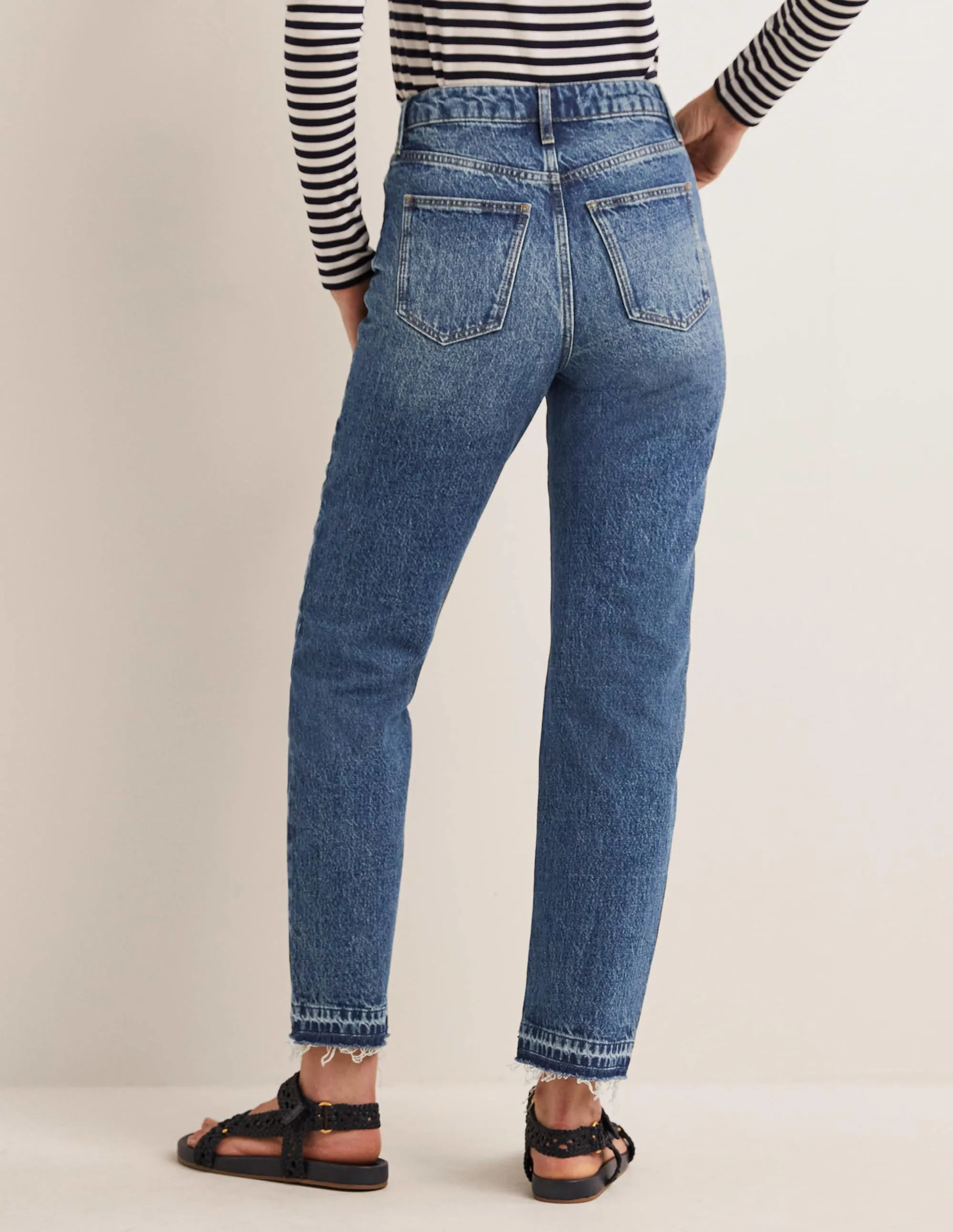 High Rise Straight Leg Jeans-Mid Vintage Tint