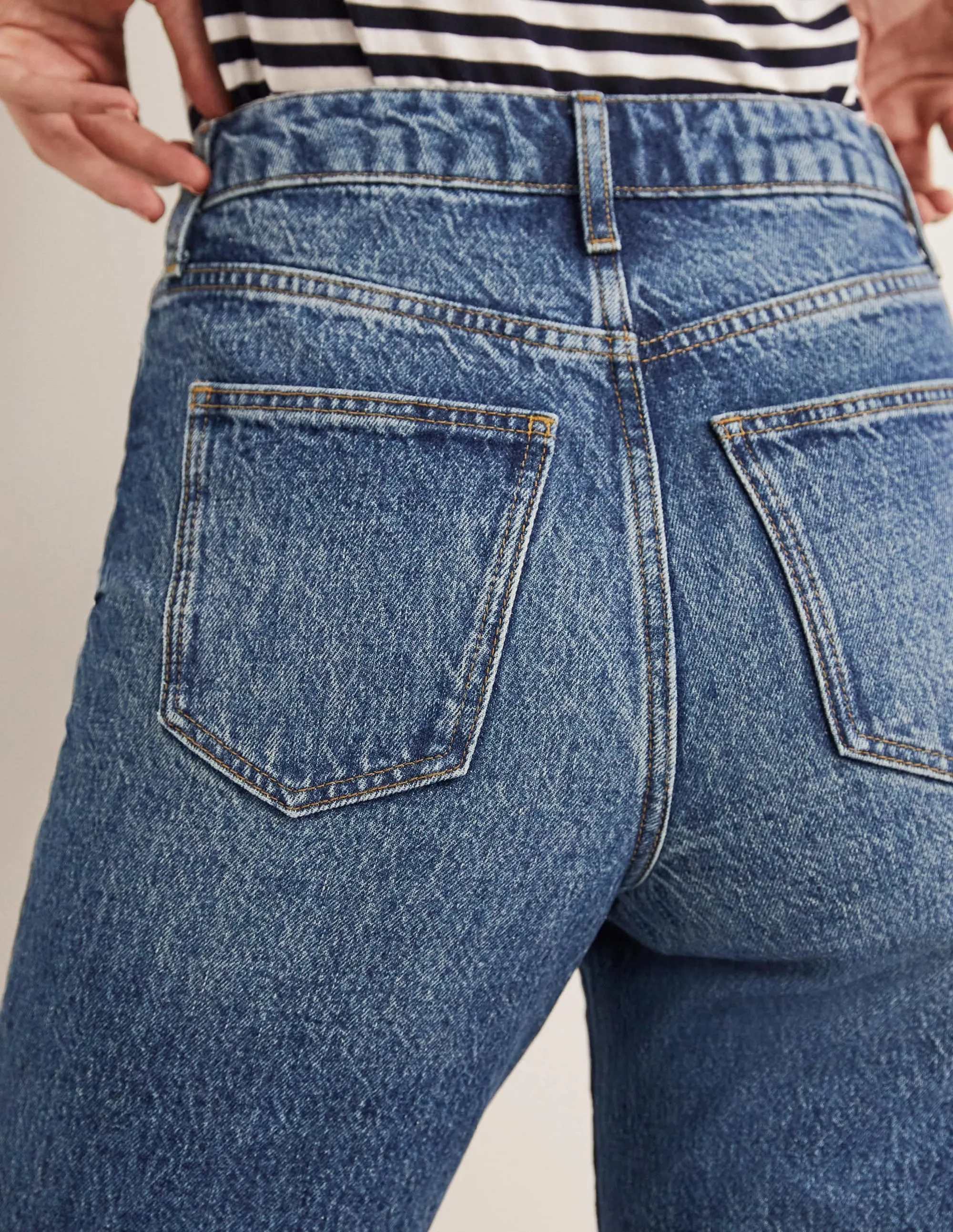 High Rise Straight Leg Jeans-Mid Vintage Tint