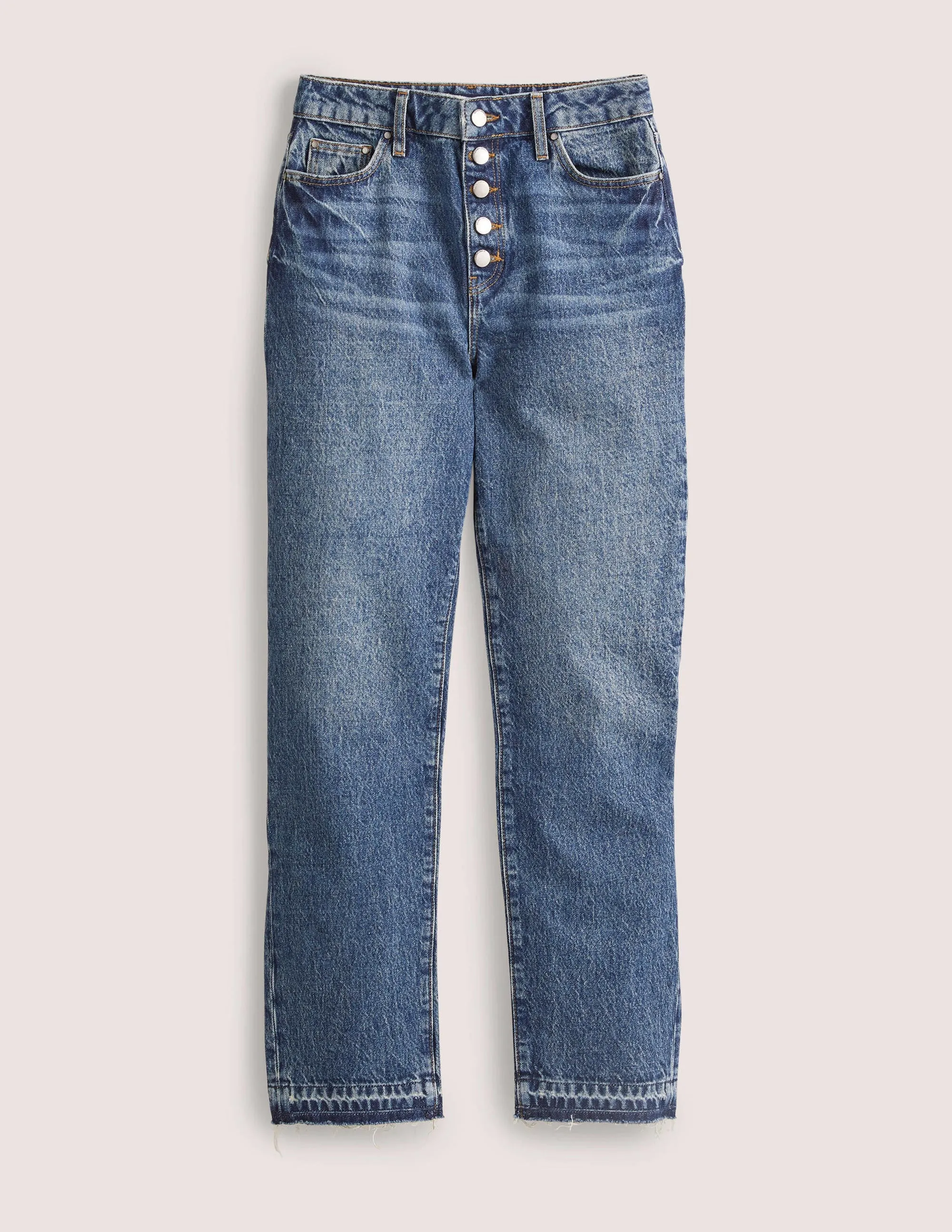High Rise Straight Leg Jeans-Mid Vintage Tint