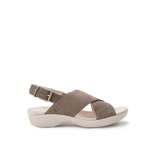 Hush Puppies Sandal Wanita Dorri Slingback In Vintage Grey Nubuck