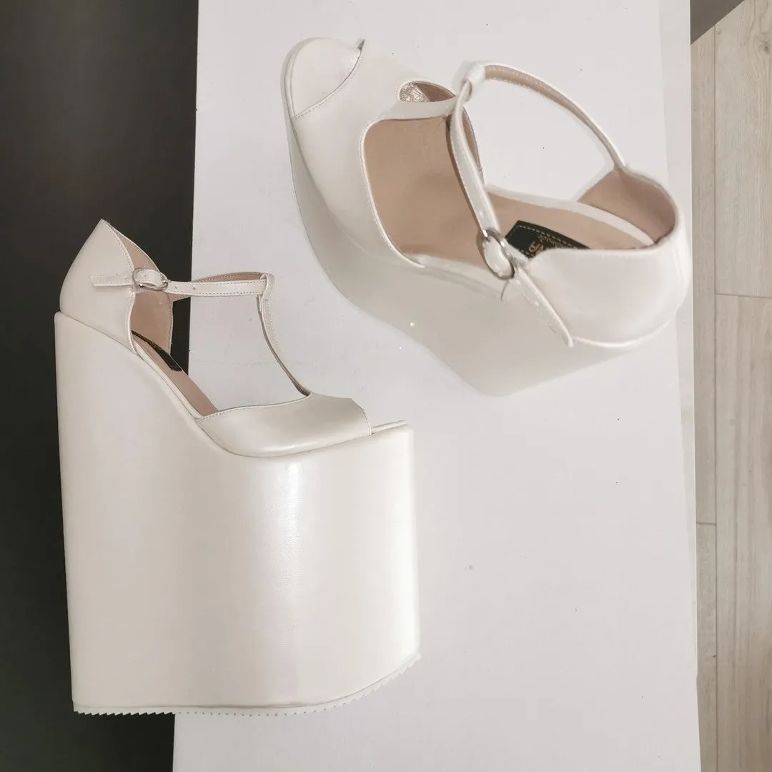 Ivory Extereme High Mega Bridal Wedges