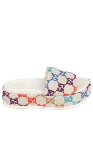 Jacquard Platform Sandals