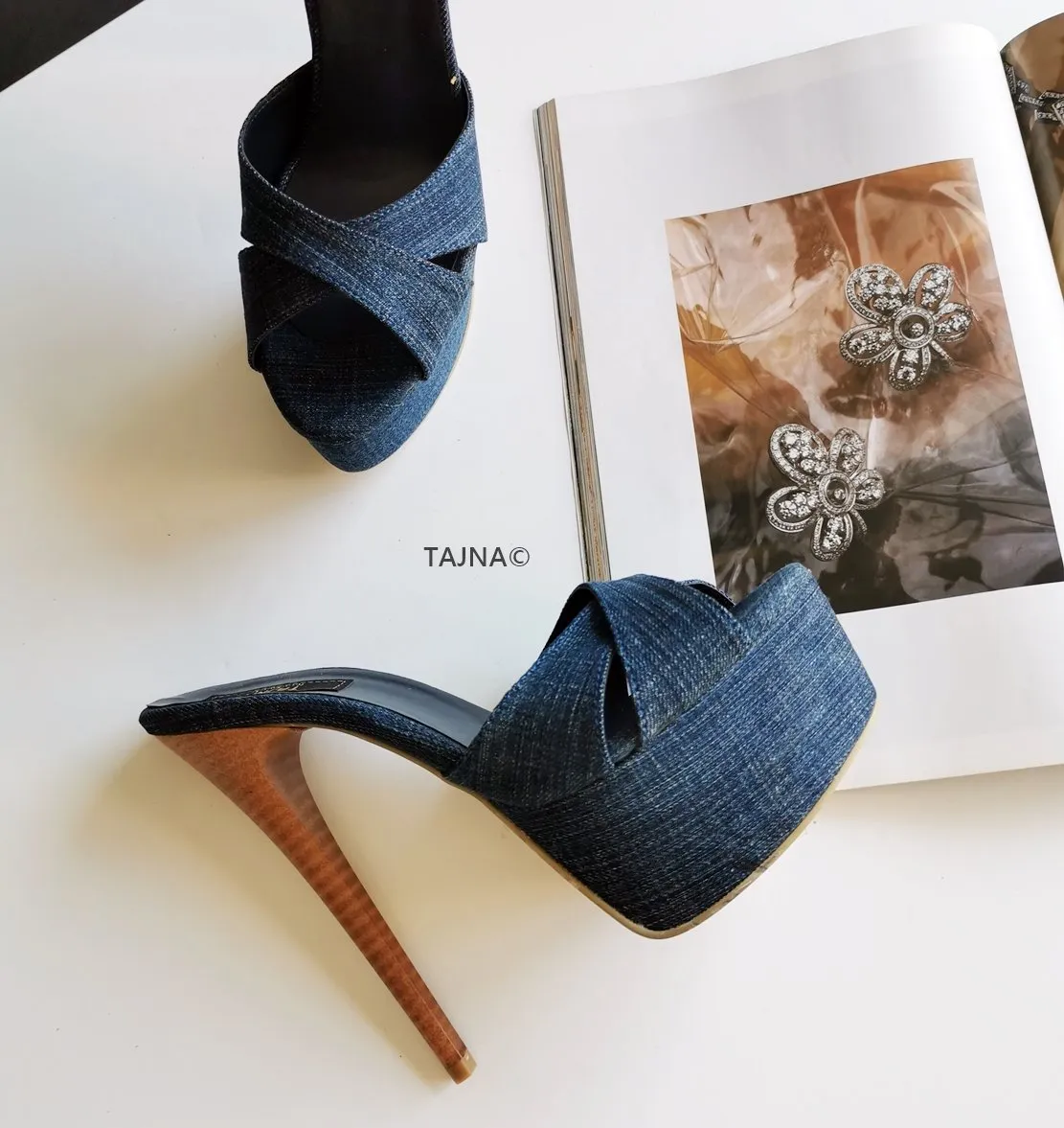 Jean Denim Platform Mules