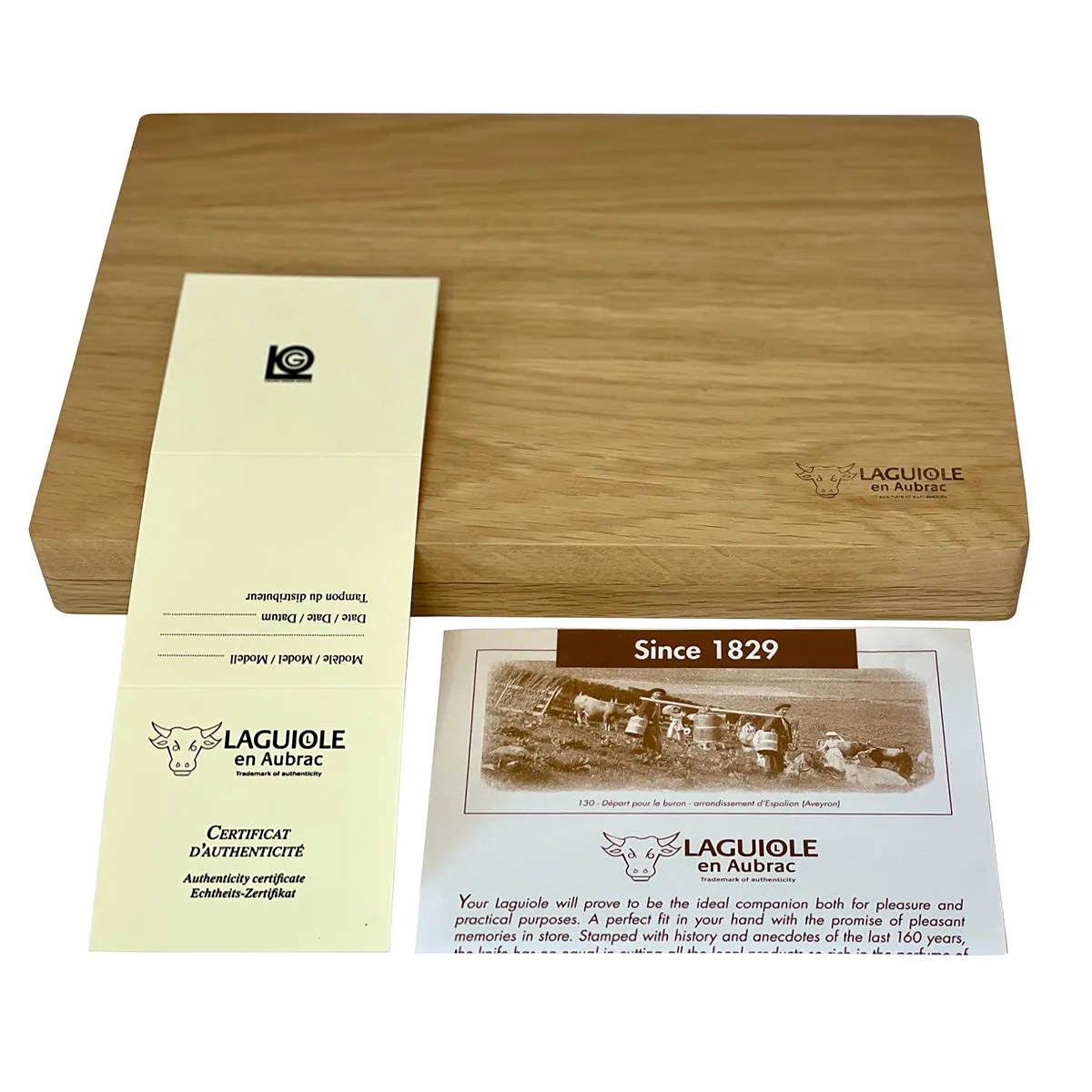 Laguiole en Aubrac Handcrafted 6-Piece Steak Knife Set with Titanium Blades & Paper Stone Handles