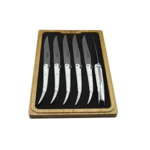Laguiole en Aubrac Handcrafted Fully Forged Original Concorde 6-Piece Steak Knife Set