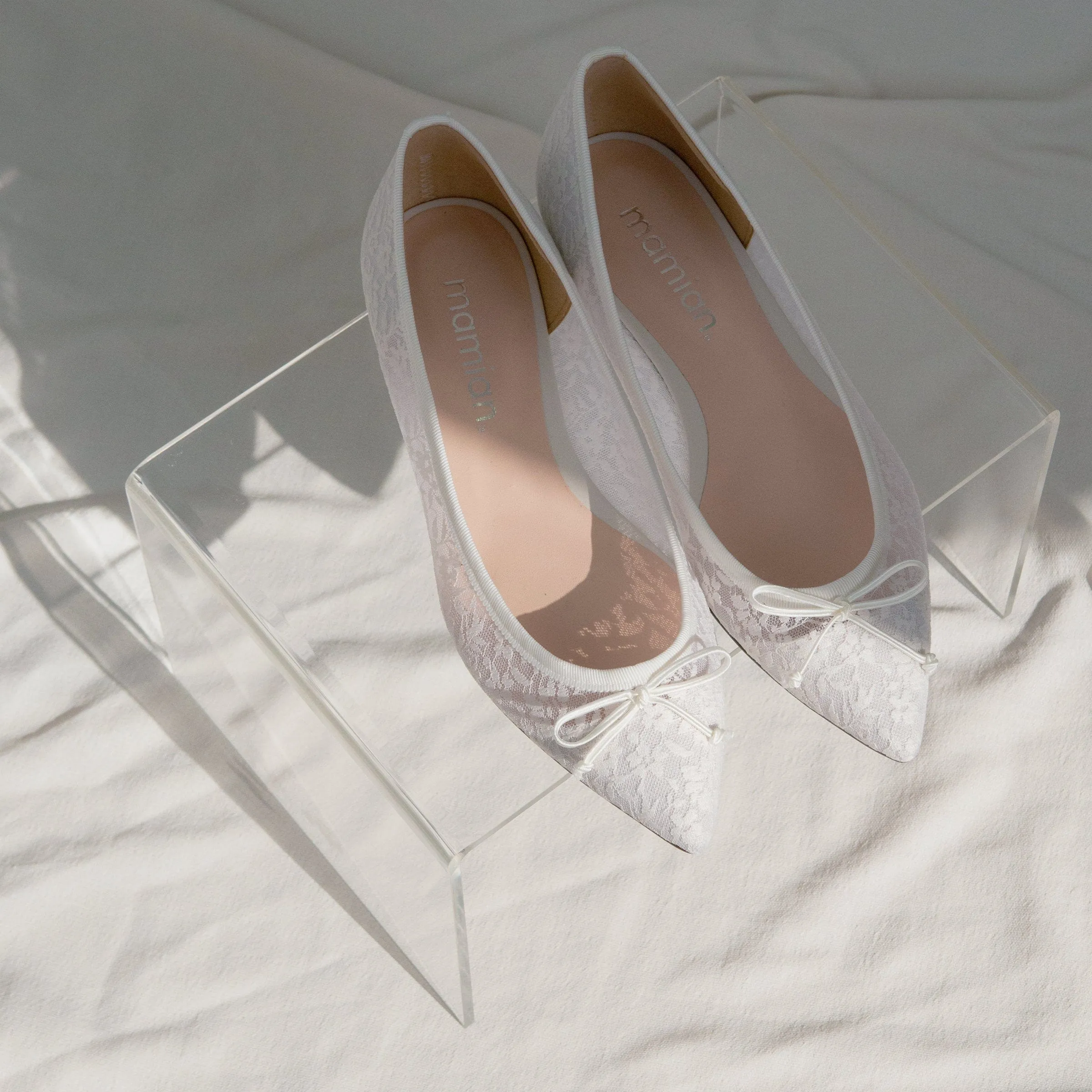 Last One 30% OFF: Tulle Lace Ballet Shoes (4751) White LC