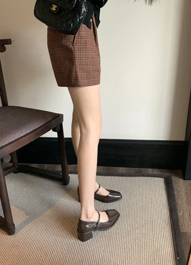 Leather Mary-Jane with Medium Heel
