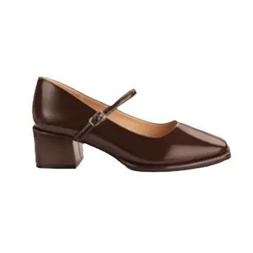 Leather Mary-Jane with Medium Heel