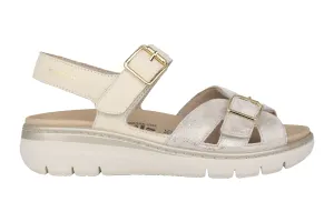 'Leonna' women's ergonomic wide fit (H) sandal - taupe