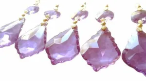 Lilac French Cut Chandelier Crystals Pack of 5 Ornaments