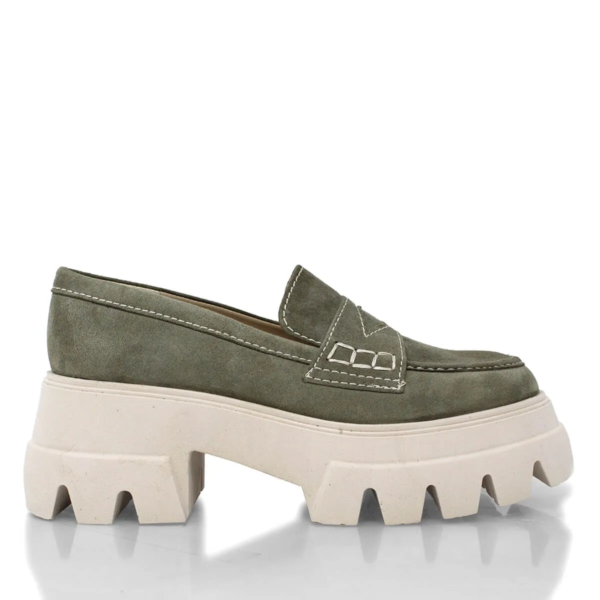 LOVE 65 - Ante Verde Regina Romero Zapato Tenis Urbano Sport Para Dama en Piel