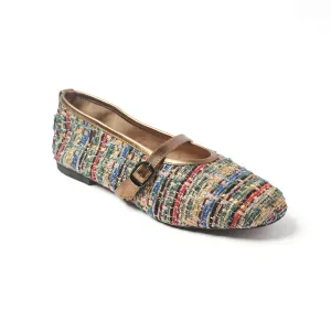 MARY JANES BALLET TWEED BRONZE GOLD