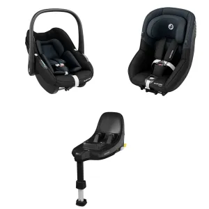 Maxi-Cosi Pebble S & Pearl S Car Seat Bundle - Tonal Black