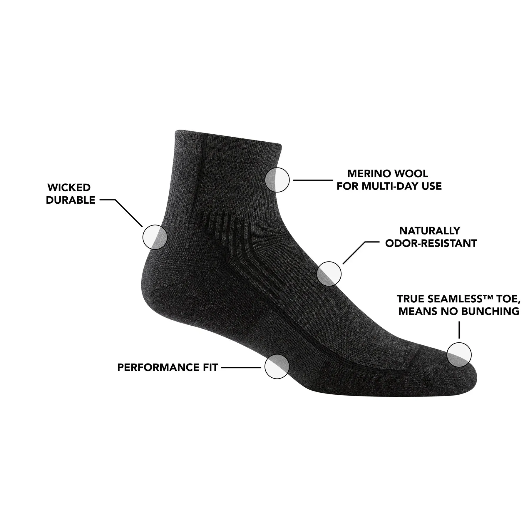 Men's Hiker 1/4 Midweight with Cushion