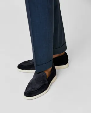 Midnight Blue Suede Low Top City Loafers