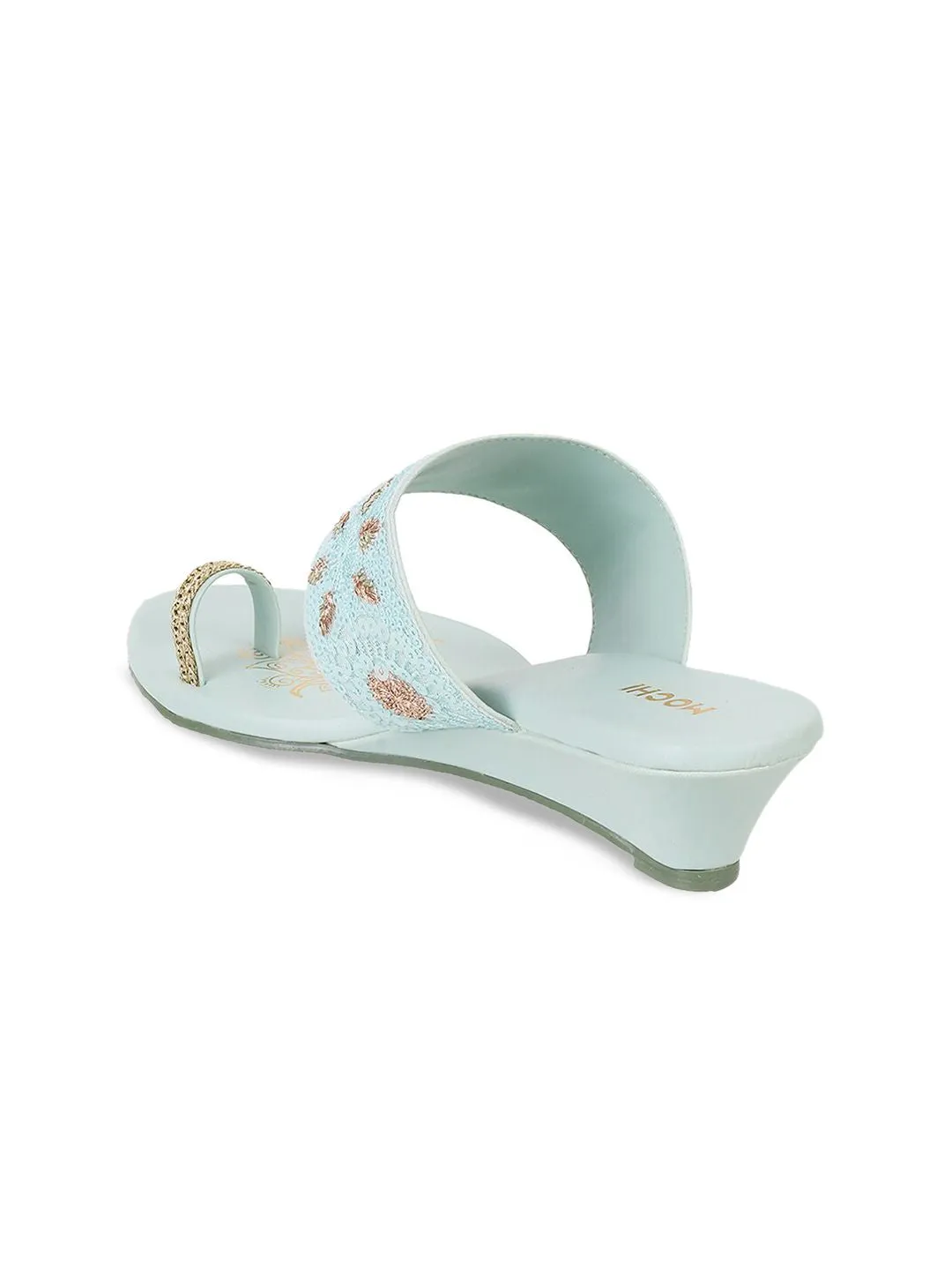 Mochi Ethnic Embellished One Toe Wedges