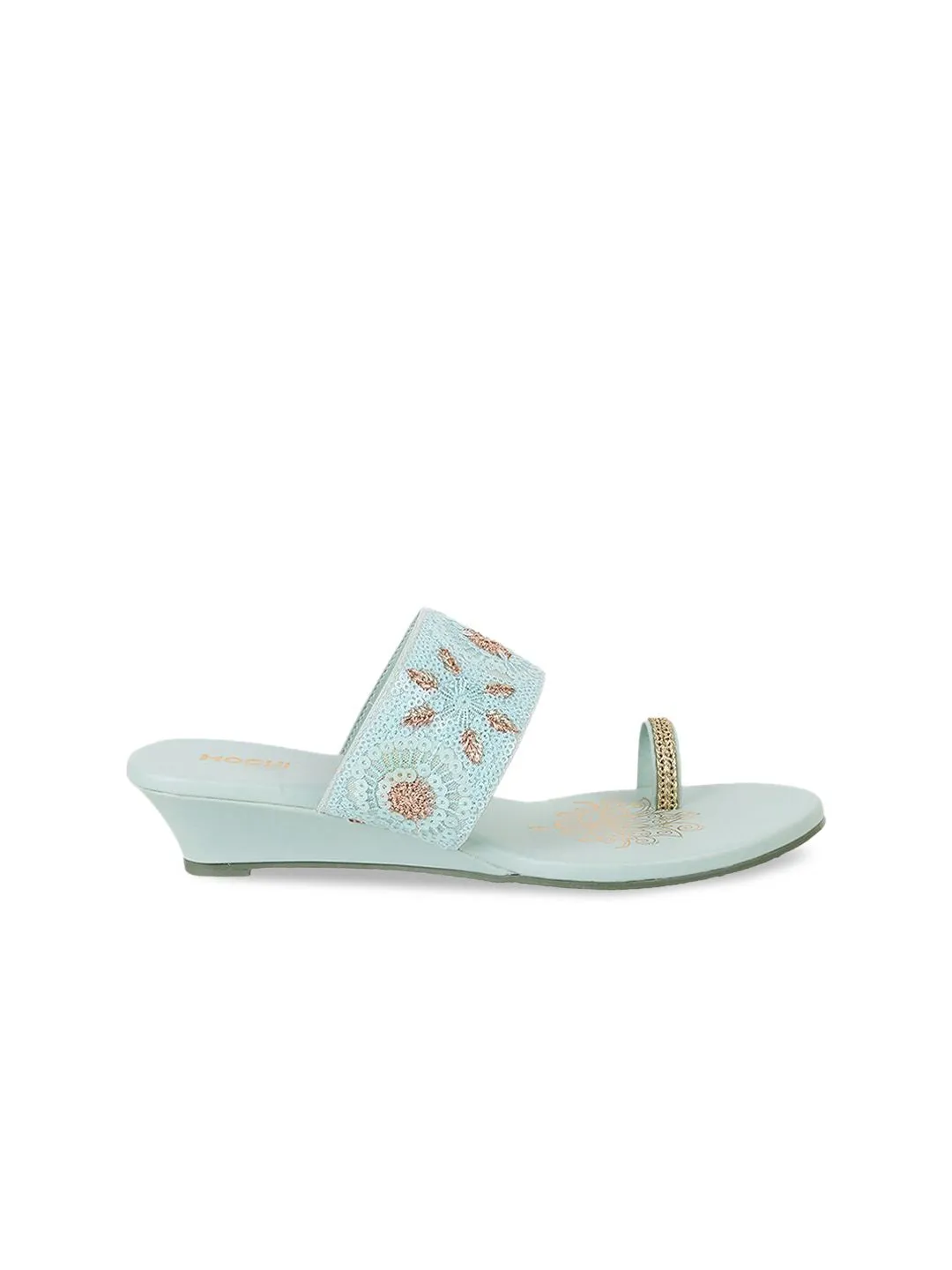 Mochi Ethnic Embellished One Toe Wedges
