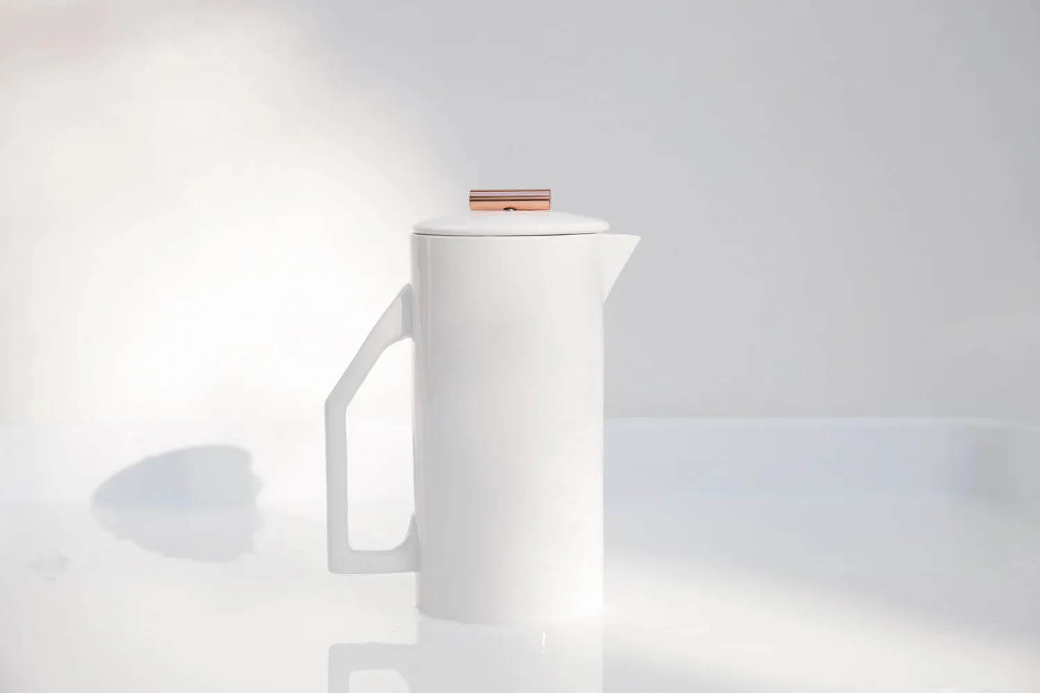 Modern White Copper Tip French Press 850 mL