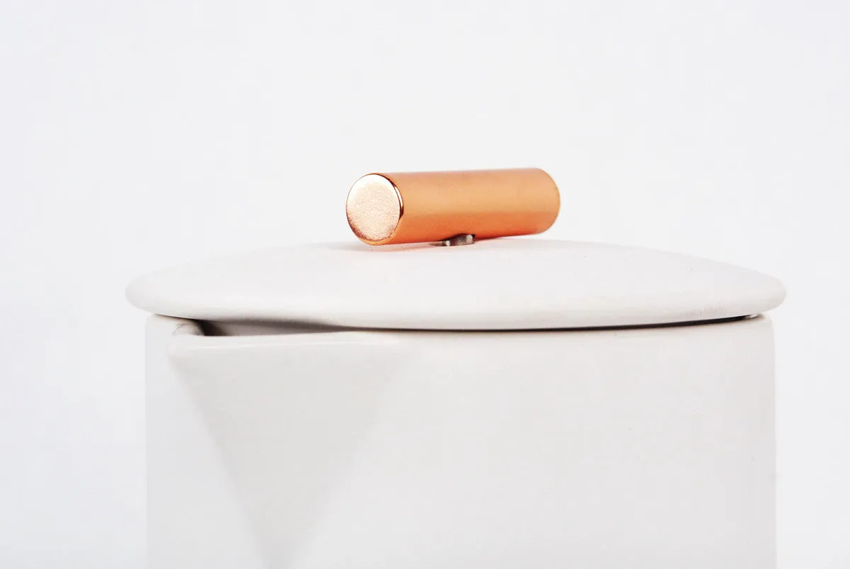 Modern White Copper Tip French Press 850 mL