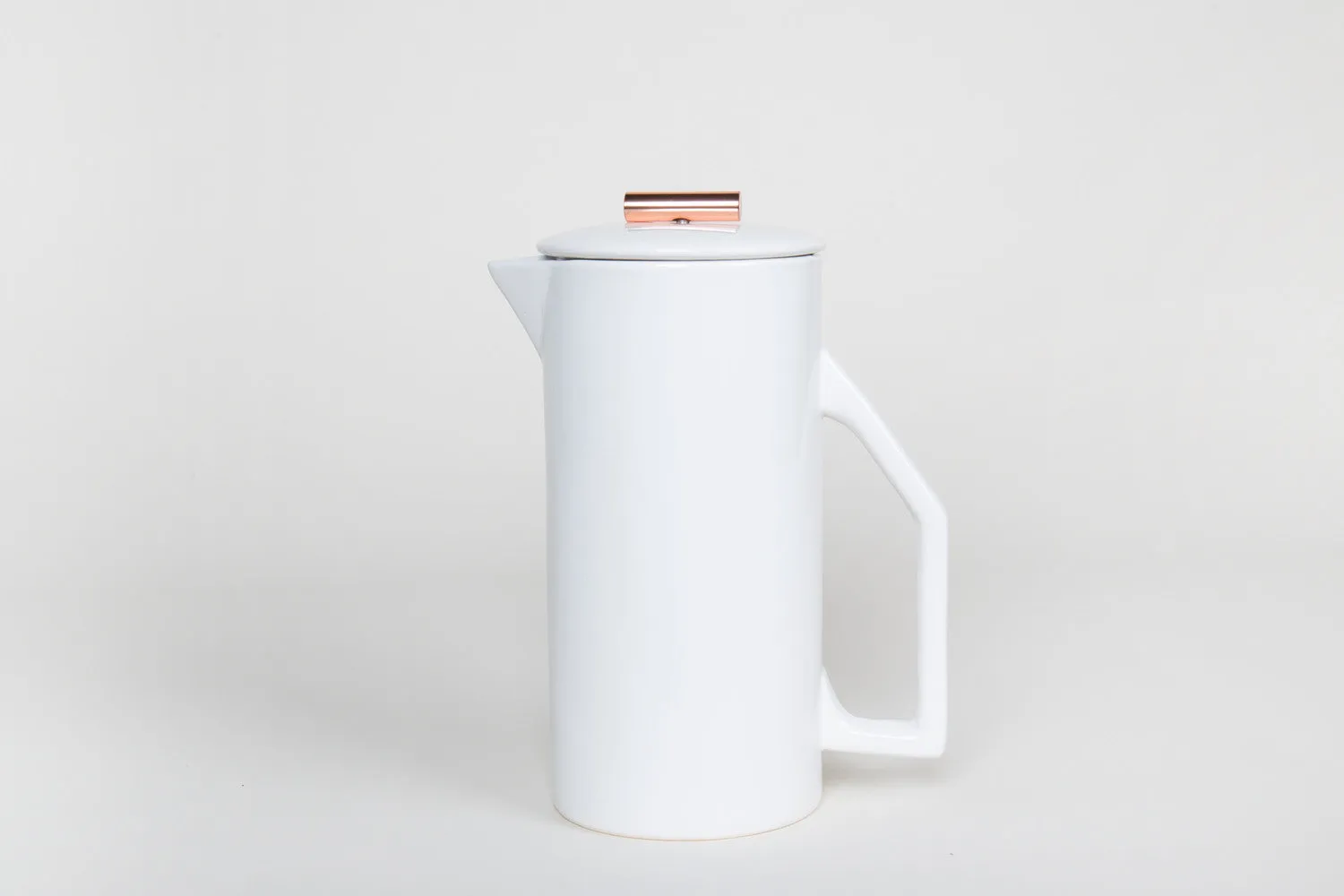 Modern White Copper Tip French Press 850 mL