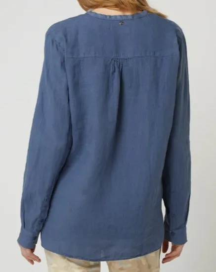 Mos Mosh Danna Linen Blouse Vintage Indigo