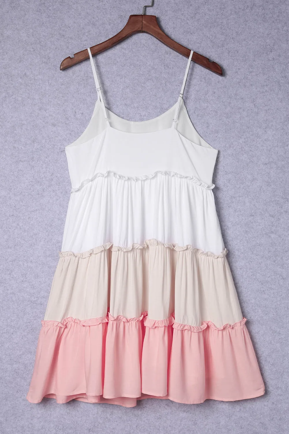 Multicolor Frill Tiered Colorblock A-line Sundress