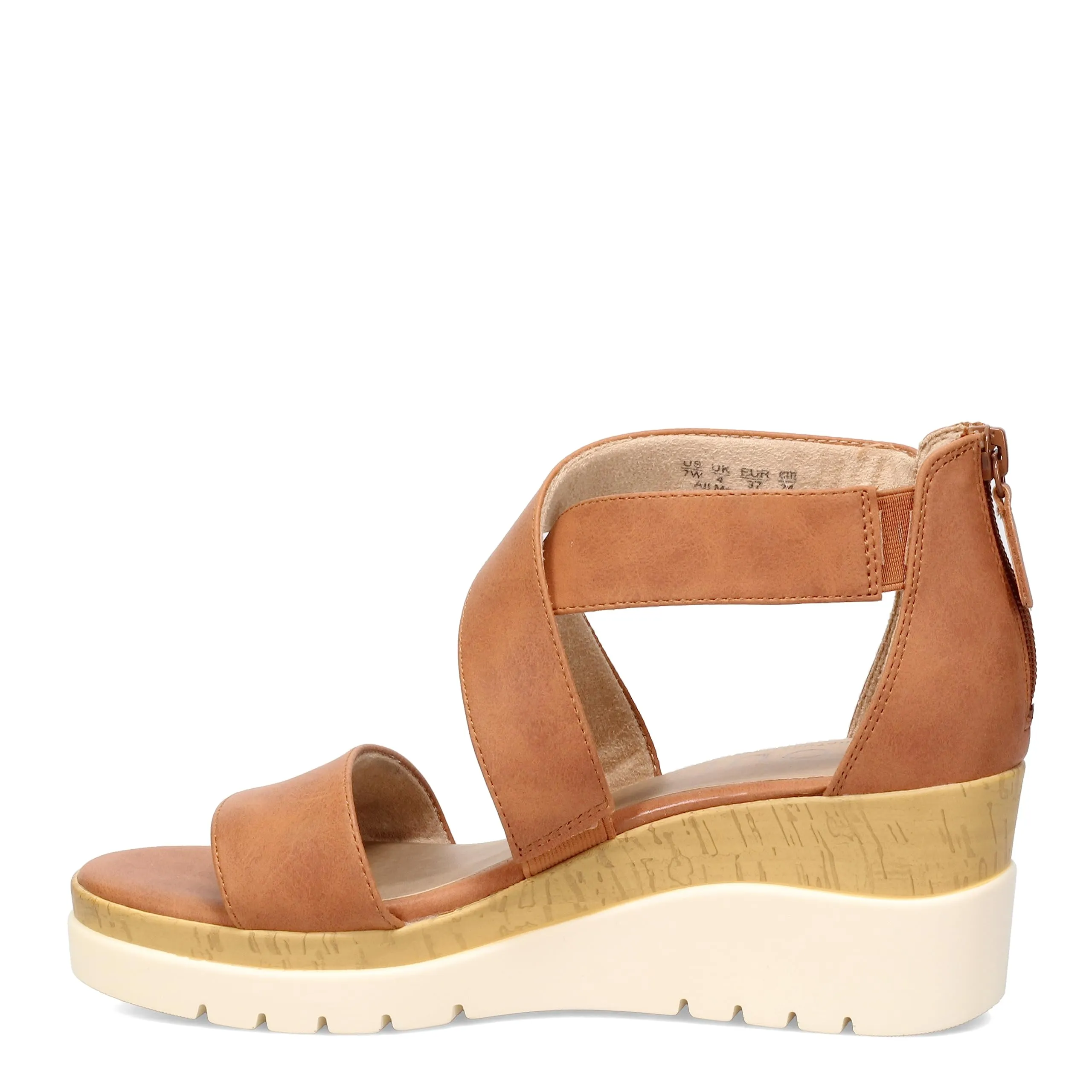 Naturalizer SOUL Women's Goodtimes Crisscross Strappy Wedge Sandal Toffee Brown Smooth 8.5M