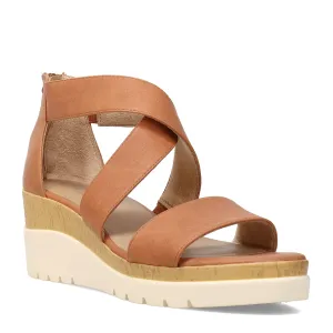 Naturalizer SOUL Women's Goodtimes Crisscross Strappy Wedge Sandal Toffee Brown Smooth 8.5M