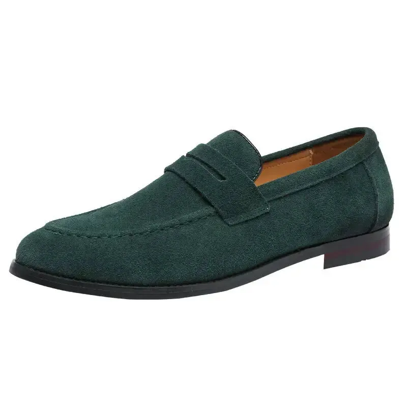 New Flats Men Large Size Solid Suede Casual Shoes Soft Fashion Loafers Slip-on Male Lightweight Driving Flat Heel Footwear