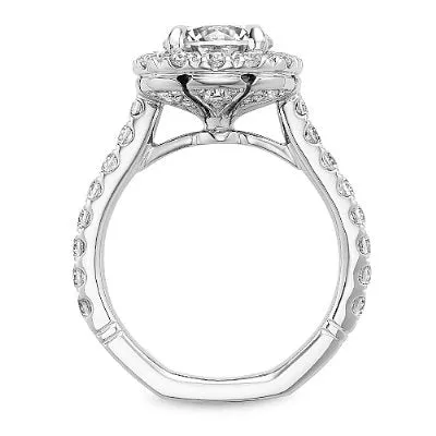Noam Carver Large Halo Diamond Engagement Ring with a Euro Shank