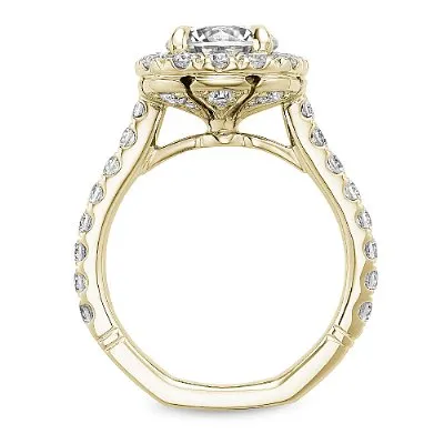 Noam Carver Large Halo Diamond Engagement Ring with a Euro Shank