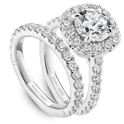 Noam Carver Large Halo Diamond Engagement Ring with a Euro Shank
