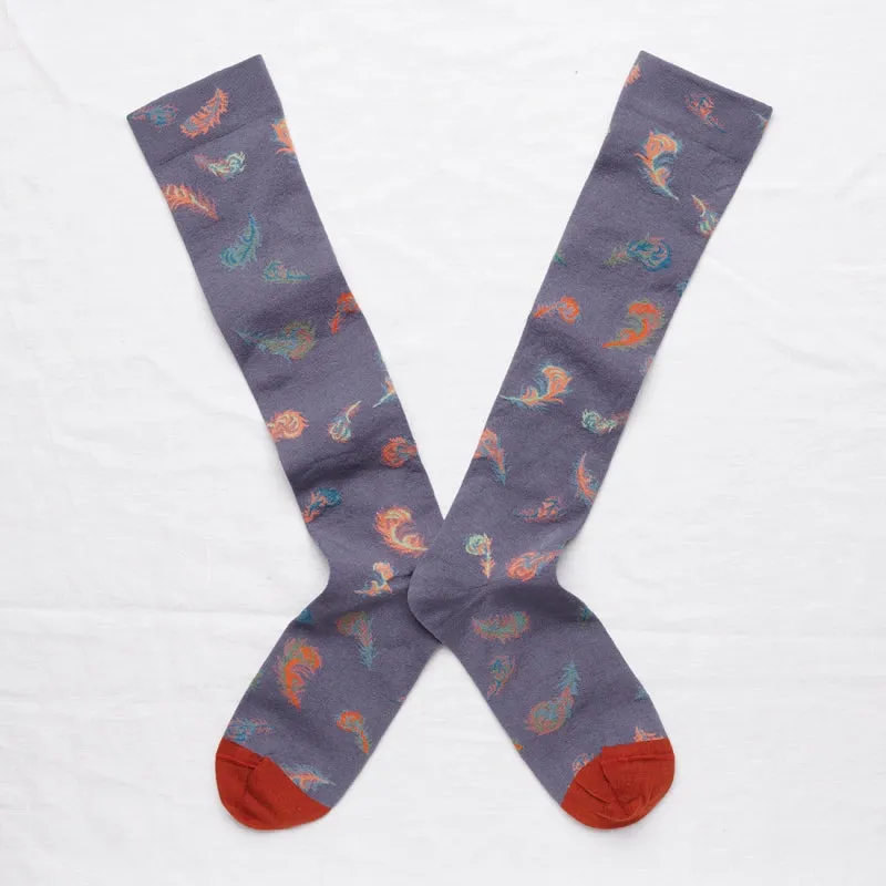 Nocturnal Feather Knee Highs