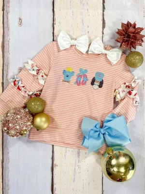 Nutcracker Enchantment Ruffle Sleeve Top  C50529