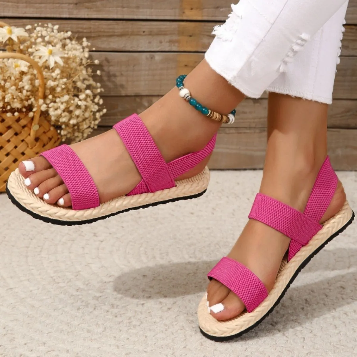 Open Toe Flat Sandals