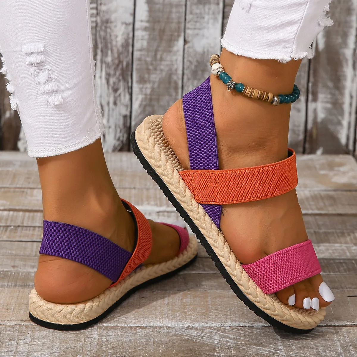 Open Toe Flat Sandals